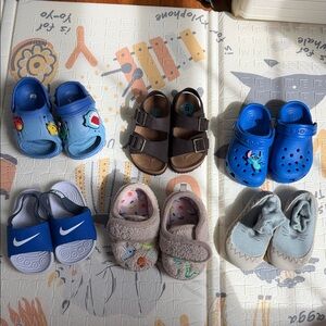 Blue Kids Clogs with Fun Patches